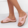 Kvinnors lädersandaler - stiliga ortopediska flip-flops för sommardagar
