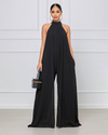 Kvinnors avslappnade jumpsuit med halterneck-design - ärmlös sommaroutfit för olika tillfällen