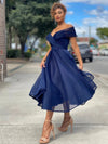 Kvinnors cocktailklänning med elegant off-shoulder-design - för kvällsevenemang