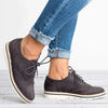 Dam derby skor - mysiga mocka snörskor med broguedetaljer - smart casual stil