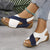 Kvinnors kilklack sandaler med ortopediskt stöd - avslappnade slip-on skor för vardagsbruk