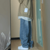 Kvinnors avslappnade baggy jeans - hög midja blå denimbyxor för avslappnade tillfällen - stil och komfort i vardagen