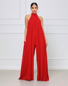 Kvinnors avslappnade jumpsuit med halterneck-design - ärmlös sommaroutfit för olika tillfällen