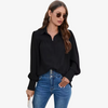 Kvinnors chiffongblus - tidlös långärmad kontorsoutfit - luftig topp för damer