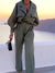 2-delad kvinnoensemble i chic design - skräddarsydd grön jacka och byxor för smart casual stil