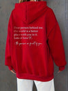 Överdimensionerad hoodie med inspirerande citat - avslappnad tröja för kvinnor
