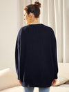 Kvinnors mysiga oversized cardigan - avslappnad passform i stickat med lång ärm och knappdesign för vardagsbruk