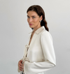 Kvinnors satin skjorta med knytband - elegant vit blus för damer