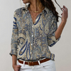 Kvinnors långärmad blus med paisley-mönster – elegant kontors- och casual wear