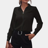 Kvinnors blus för elegant kontorsstil - chic långärmad professionell skjorta, lättviktsmaterial