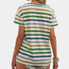 Kvinnors randiga t-shirt - avslappnad passform i lätt material för vardaglig stil