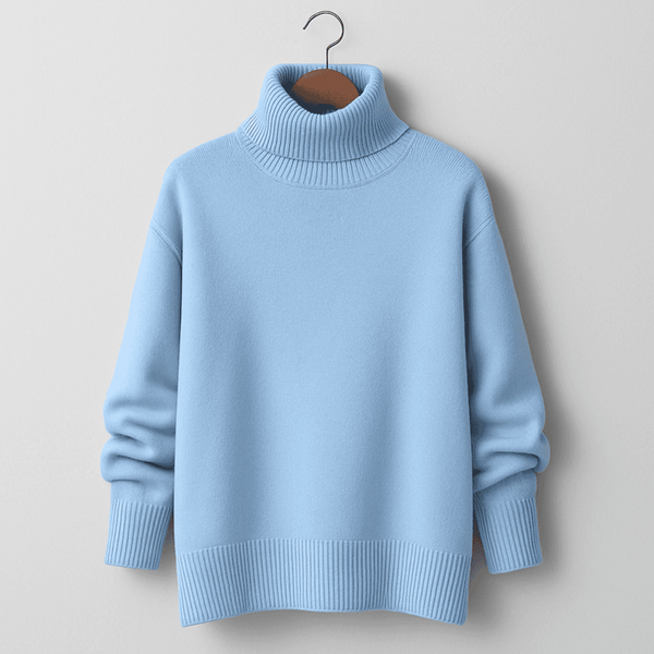 Kvinnors oversized turtlenecktröja i lyxig stickning - för avslappnad lager-på-lager stil i höst & vinter