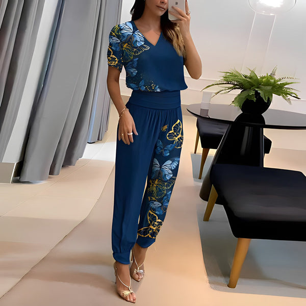 2-delat outfit set - stilfull skjorta och byxor för damer