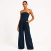 Kvinnors strapless jumpsuit med inbyggd korsett - elegant kvällsattire, smickrande passform för speciella tillfällen
