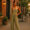 Kvinnors strapless jumpsuit med inbyggd korsett - elegant kvällsattire, smickrande passform för speciella tillfällen