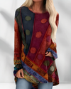 Boho-stil tunikablus - oversized mönstrad blus för en avslappnad look