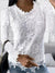 Långärmad lace-top - blus med blommönster för kvinnor