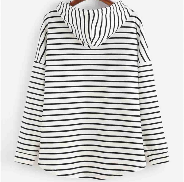 Randig hoodie - avslappnad tröja för stil och trivsel