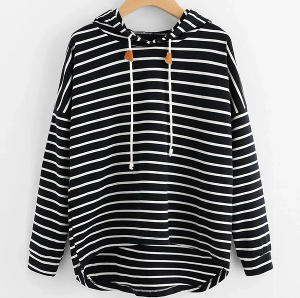 Randig hoodie - avslappnad tröja för stil och trivsel