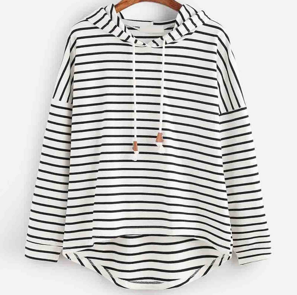 Randig hoodie - avslappnad tröja för stil och trivsel
