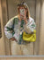 Kvinnojacka i livlig grön patchwork – lätt sommarouterwear