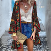 Kvinnors blommig kimono lätt strandöverdrag - elegant öppen front för sommarens äventyr