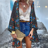 Kvinnors blommig kimono lätt strandöverdrag - elegant öppen front för sommarens äventyr