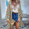 Kvinnors blommig kimono lätt strandöverdrag - elegant öppen front för sommarens äventyr