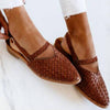 Kvinnors vävda slip-on skor med öppen tå - chic slingback design för vardagsbruk