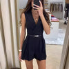 Kvinnors ärmlös jumpsuit med skräddarsydd design - elegant kort playsuit för stiliga damer