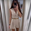 Kvinnors ärmlös jumpsuit med skräddarsydd design - elegant kort playsuit för stiliga damer