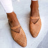 Kvinnors vävda slip-on skor med öppen tå - chic slingback design för vardagsbruk