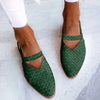 Kvinnors vävda slip-on skor med öppen tå - chic slingback design för vardagsbruk
