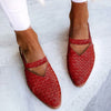 Kvinnors vävda slip-on skor med öppen tå - chic slingback design för vardagsbruk