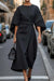 Kvinnors avslappnade midi-klänning med elegant vid ärm-design - chic kvällsoutfit för speciella tillfällen