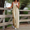 Damens oversized overall - stilfull jumpsuit i bomulls-linne för avslappnad stil