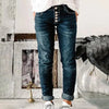 Kvinnors högmidjade skinny jeans blå - vardaglig grundsten, mjukt tyg, slim fit