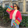 Stickad cardigan - livfull damöppenkjol