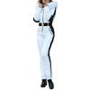 Damer jumpsuit - stilren vadderad overall med bälte