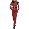 Damer jumpsuit - stilren vadderad overall med bälte