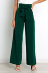Vida byxor - högmidjade byxor med detaljerad rosett för en chic look