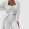 2-delad lounge set - mjuk damkofta och crop top ensemble