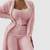 2-delad lounge set - mjuk damkofta och crop top ensemble