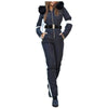 Damer jumpsuit - stilren vadderad overall med bälte