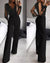 Lång jumpsuit för damer - chic svart hög midja