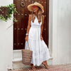 Kvinnors boho maxi klänning med lagerdesign - lätt sommardress för avslappnade tillfällen