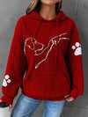Kvinnors avslappnade hoodie - sweatshirt med hundtryck för lediga utflykter