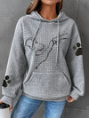 Kvinnors avslappnade hoodie - sweatshirt med hundtryck för lediga utflykter
