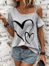 Dam t-shirt med kalla axlar – avslappnad passform för casual stil