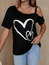 Dam t-shirt med kalla axlar – avslappnad passform för casual stil